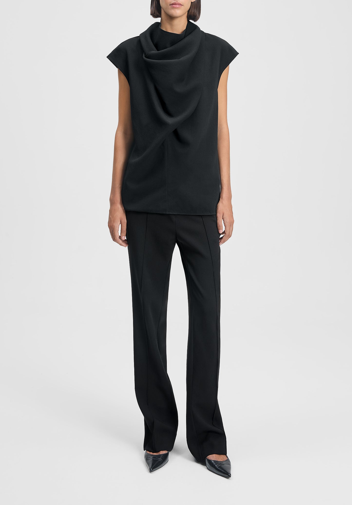 Verso Draped Crepe Scarf Top