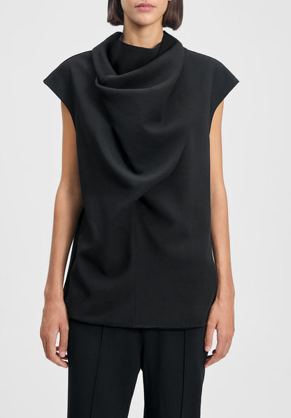 Verso Draped Crepe Scarf Top