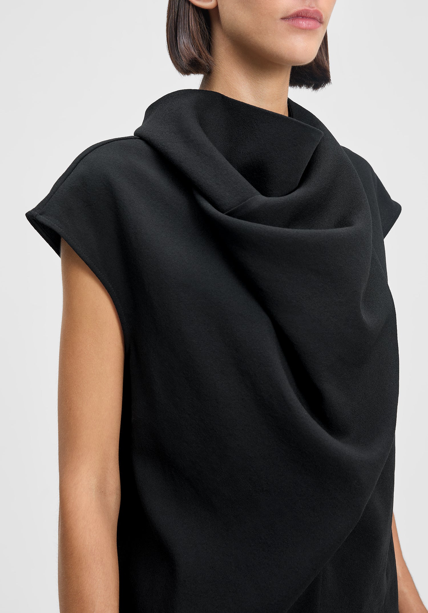 Verso Draped Crepe Scarf Top