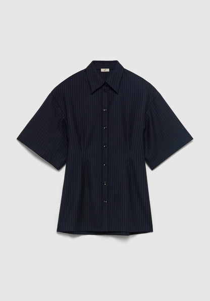 Verse Short-sleeve Pinstriped Shirt