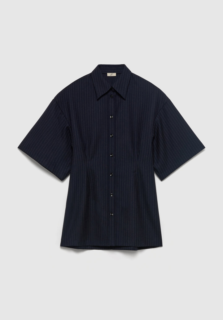 Verse Short-sleeve Pinstriped Shirt