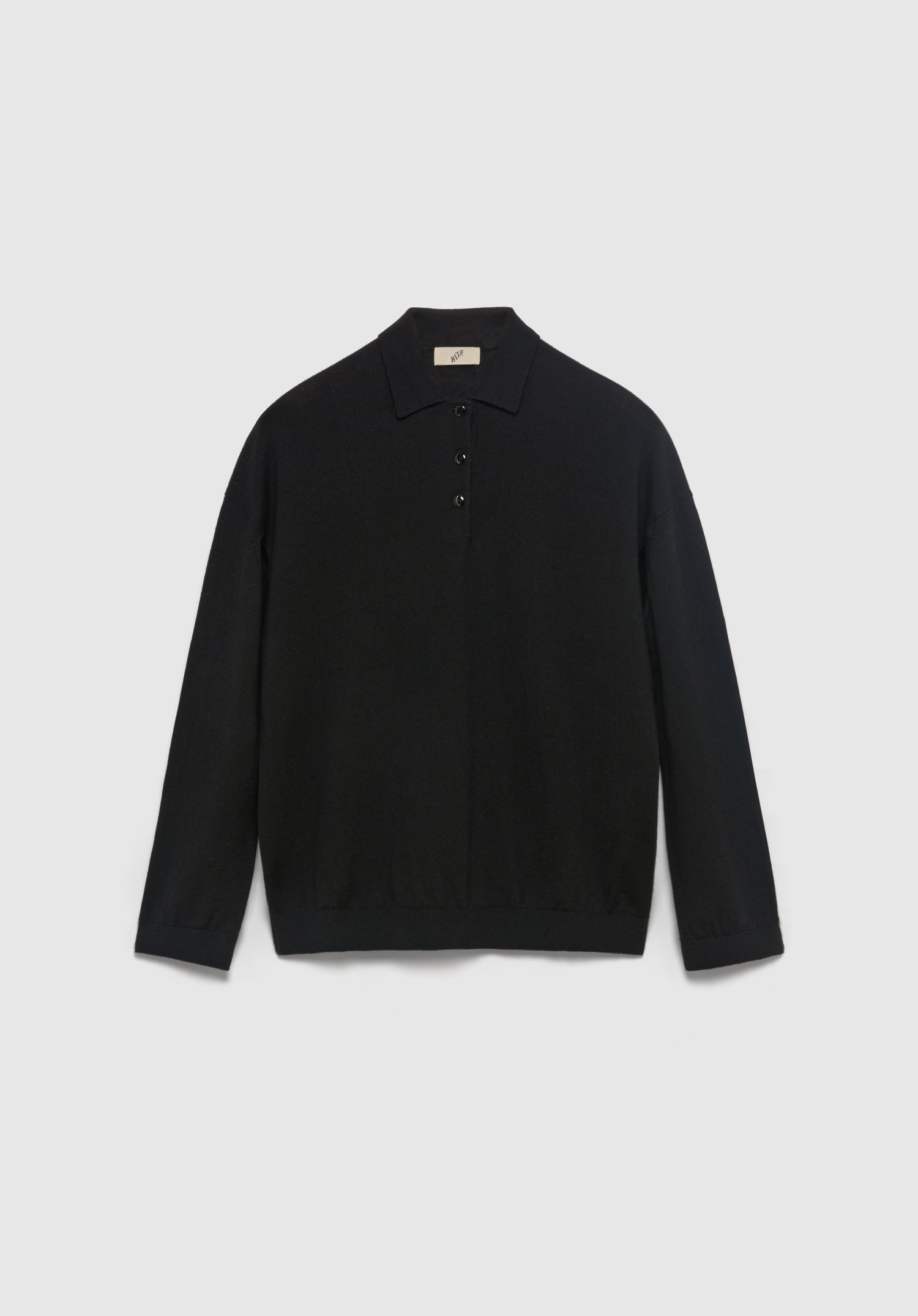 Polo-neck Cut-out Knit Sweater