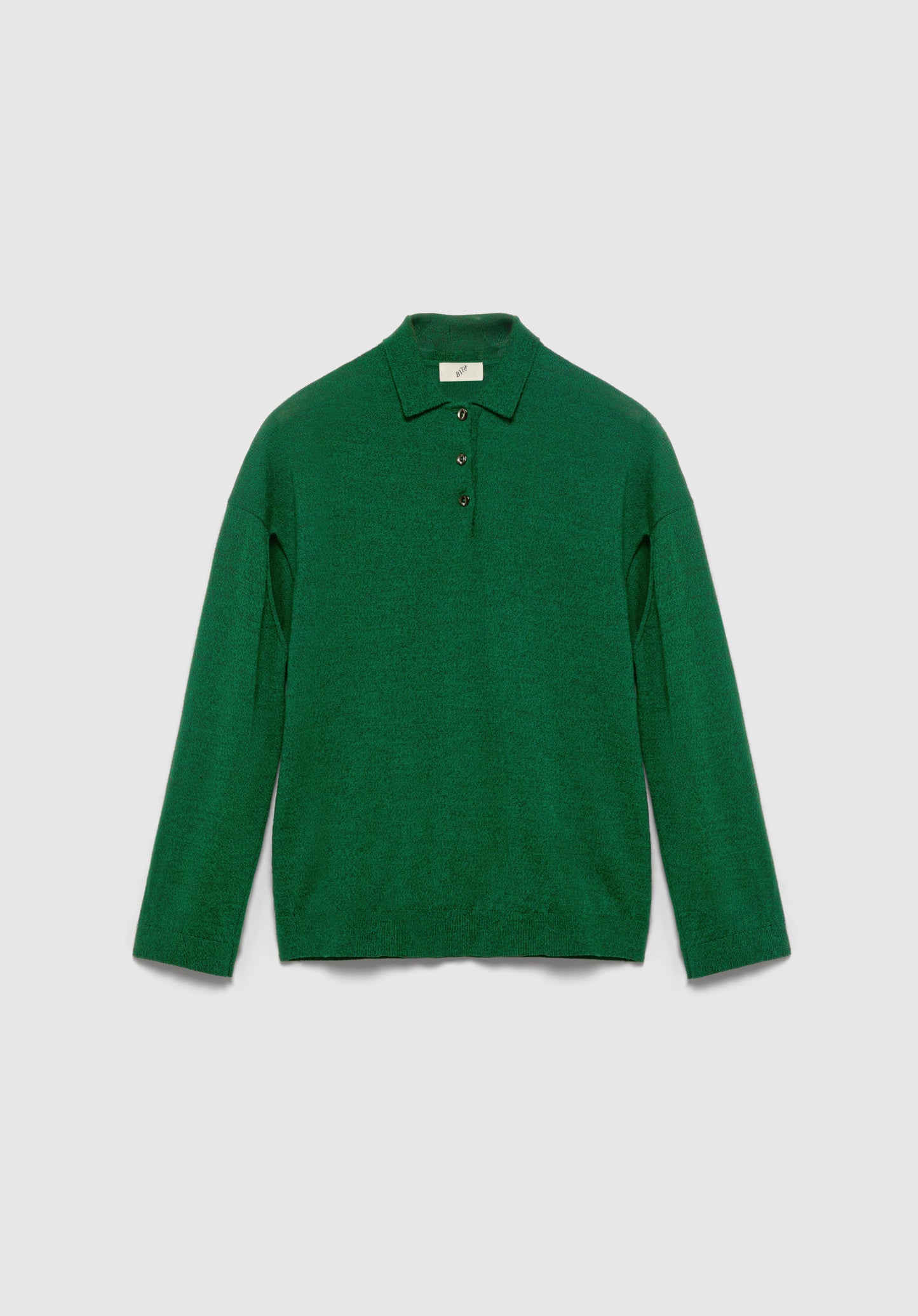 Polo-neck Cut-out Knit Sweater