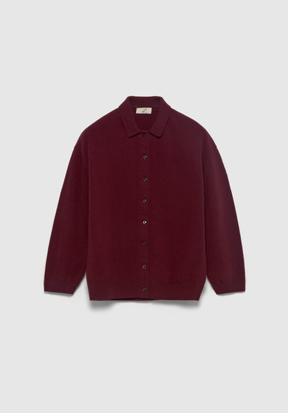 Polo-neck Knit Cardigan