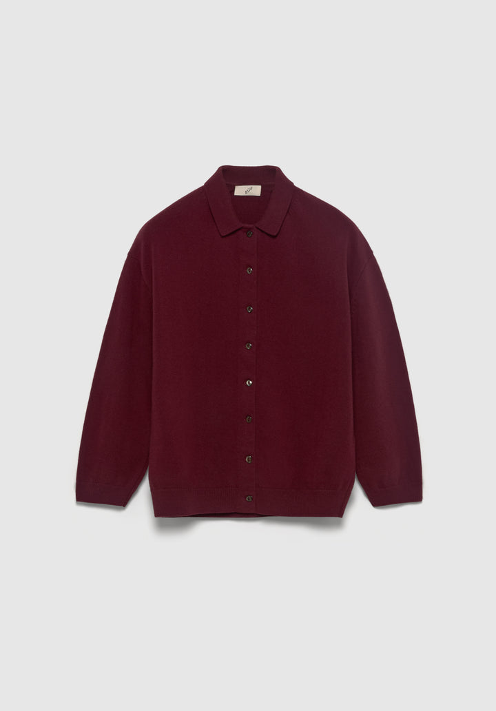 Polo-neck Knit Cardigan