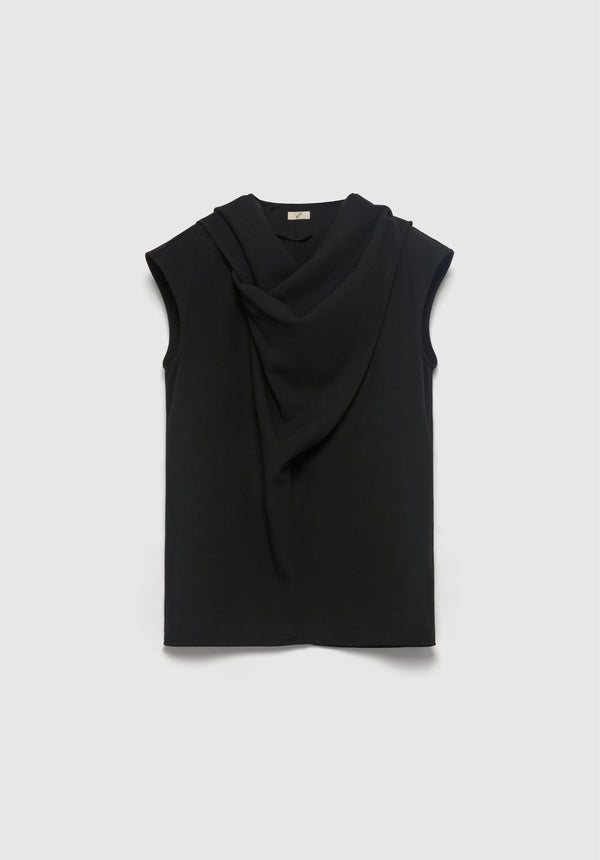 Verso Draped Crepe Scarf Top