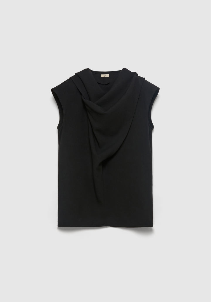 Verso Draped Crepe Scarf Top