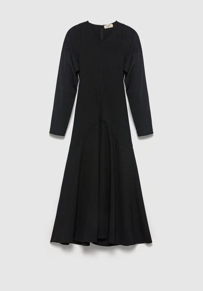 Shield Long-sleeve Crepe Dress