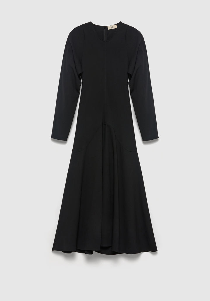 Shield Long-sleeve Crepe Dress