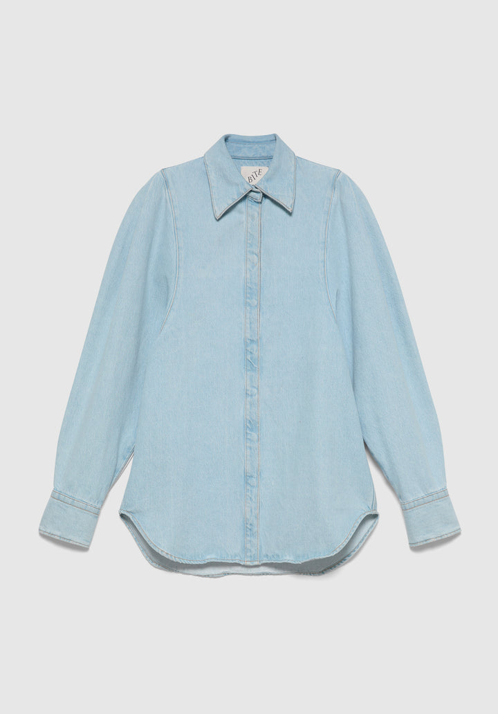 Sculpted Sleeve Denim Shirt