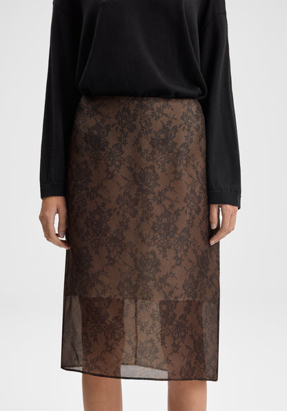 Lace Print Organza Skirt