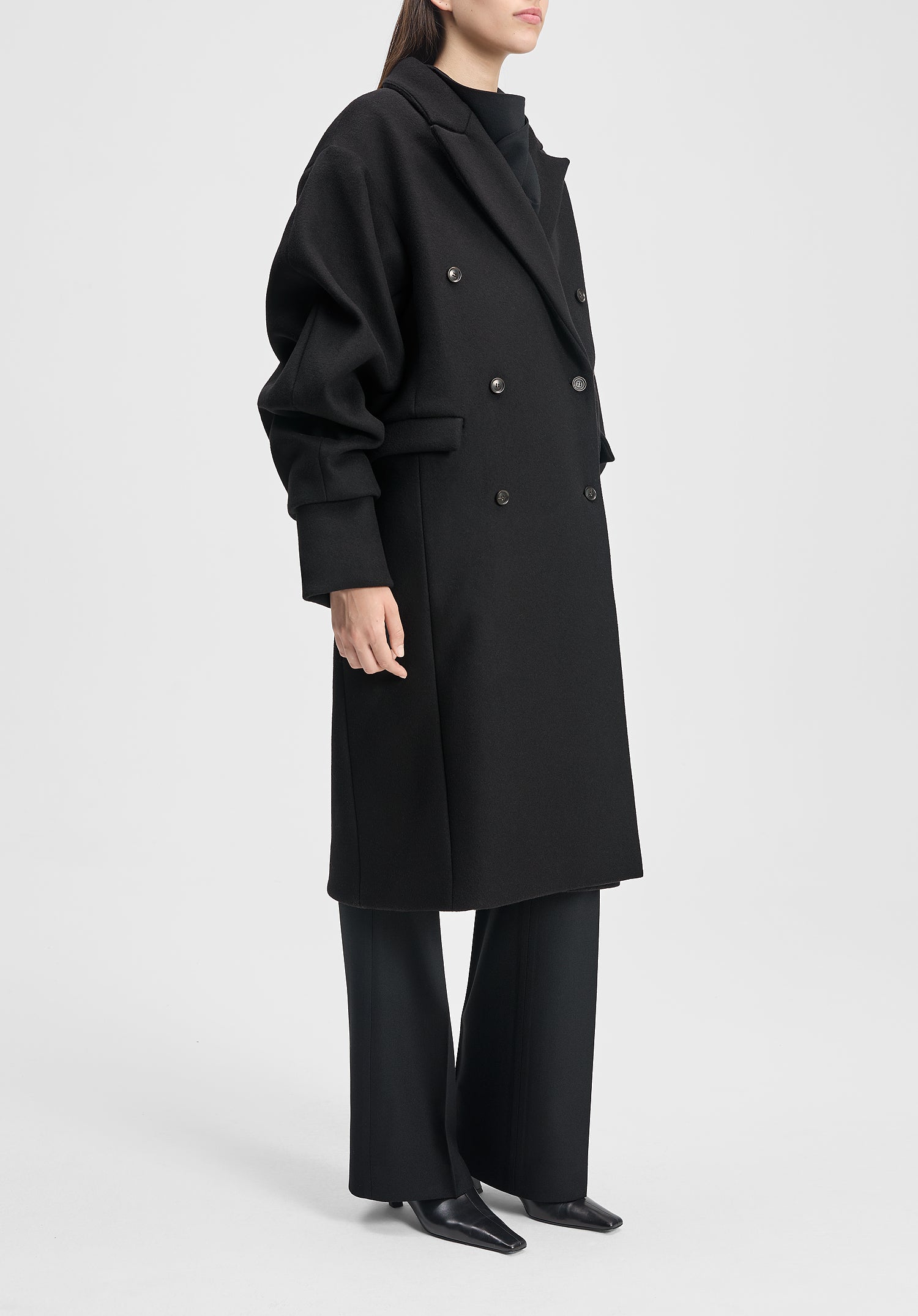 Pleated Sleeve Coat