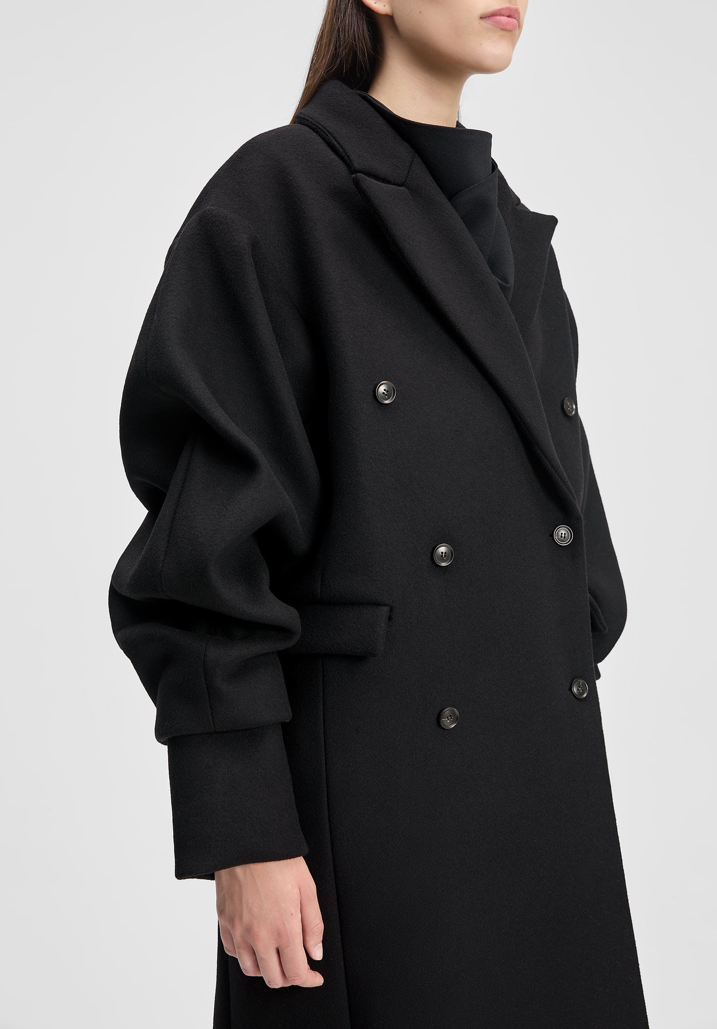 Pleated Sleeve Coat