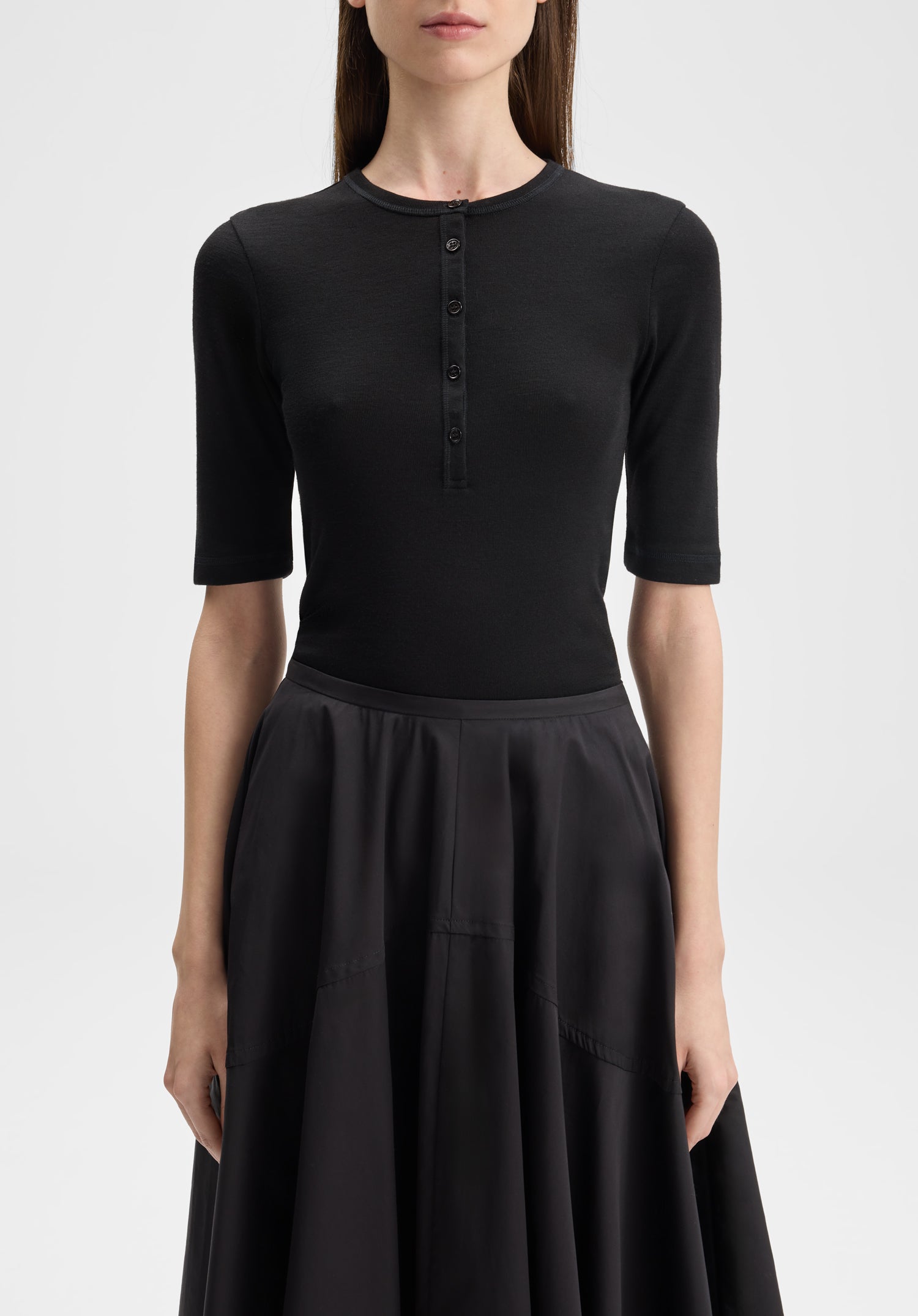 Leo Buttoned Rib Button Top