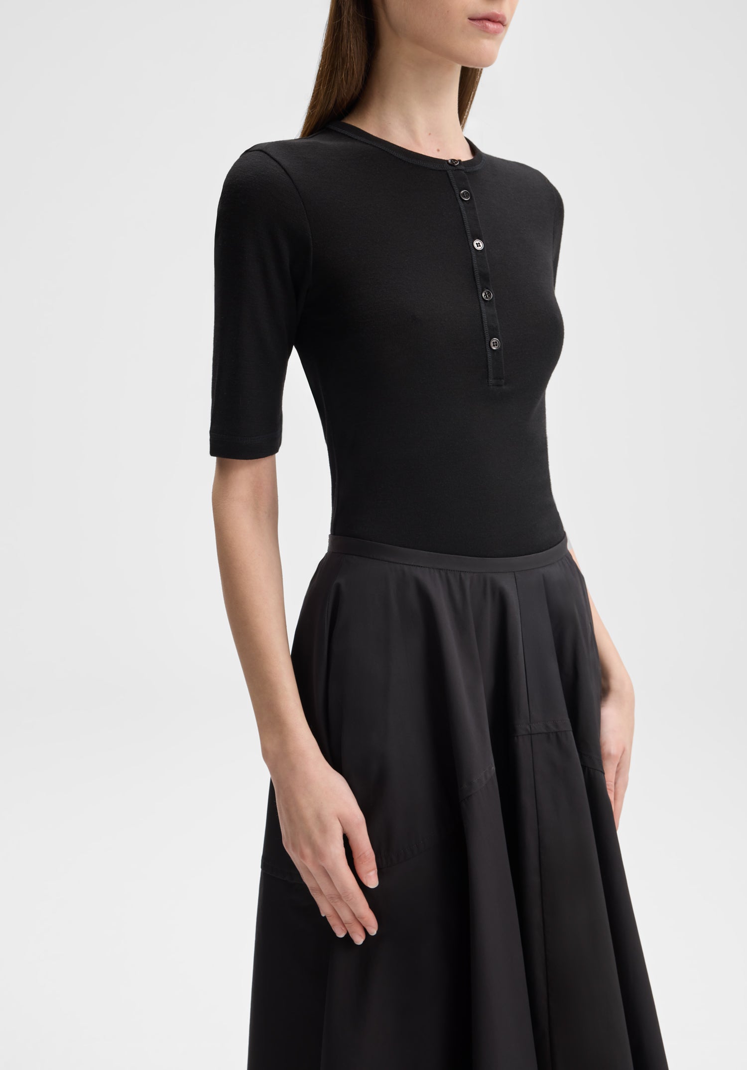 Leo Buttoned Rib Button Top