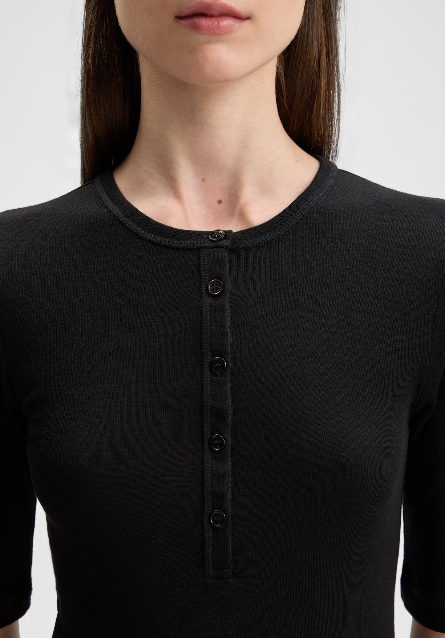 Leo Buttoned Rib Button Top