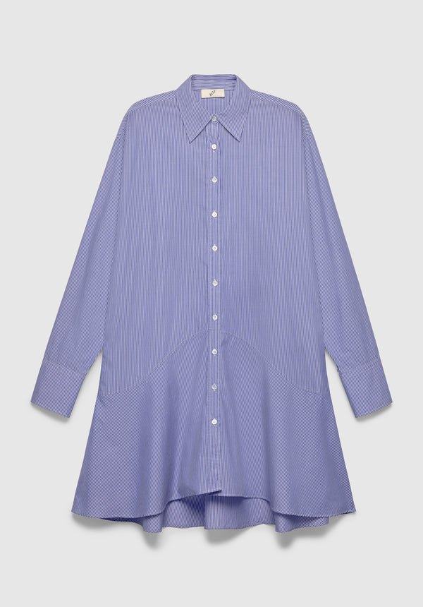 Striped Petal Bottom Shirt Dress