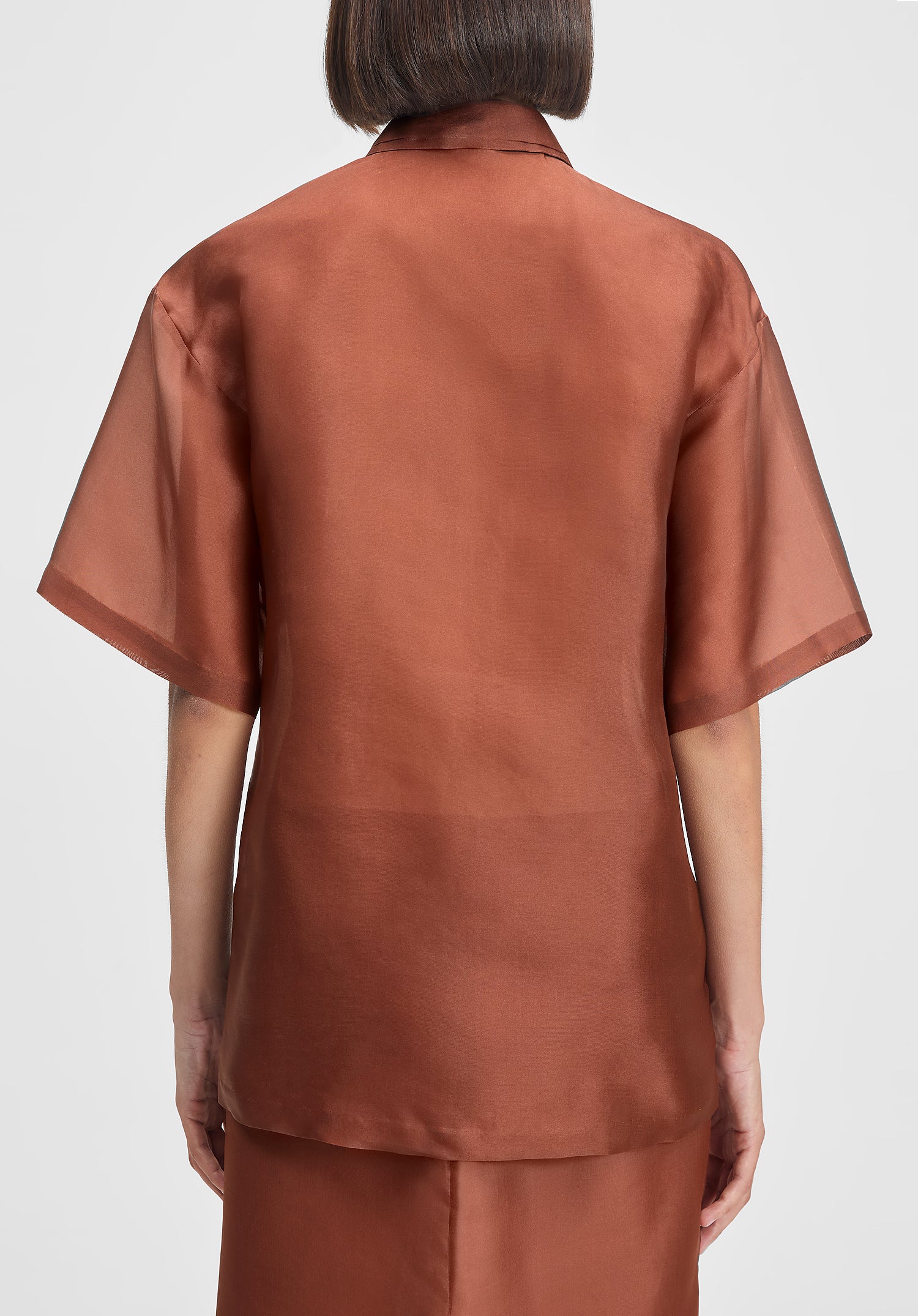 Verse Short-sleeve Organza Shirt