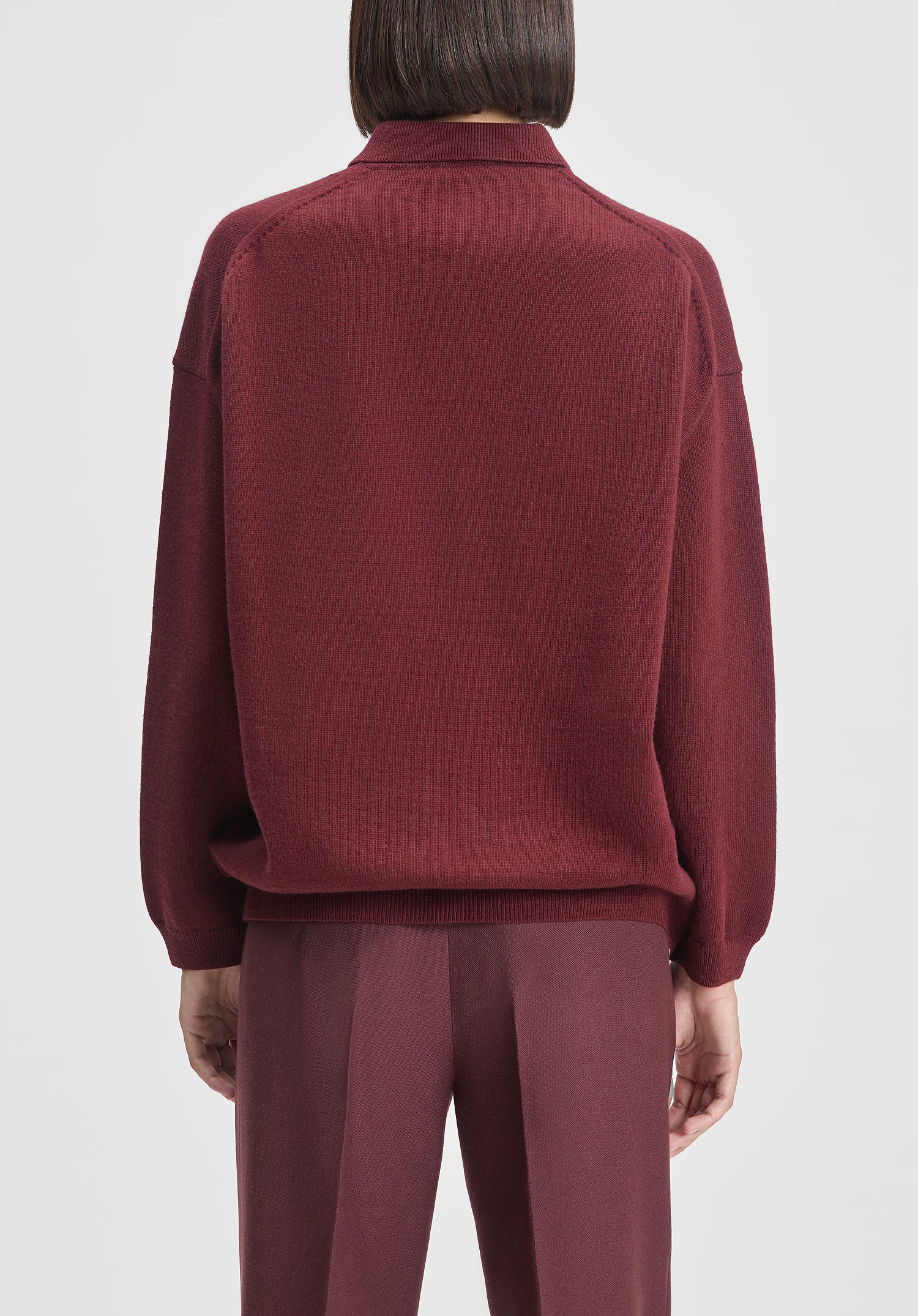 Polo-neck Knit Cardigan