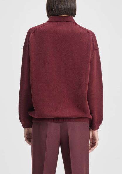 Polo-neck Knit Cardigan