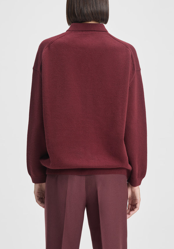 Polo-neck Knit Cardigan