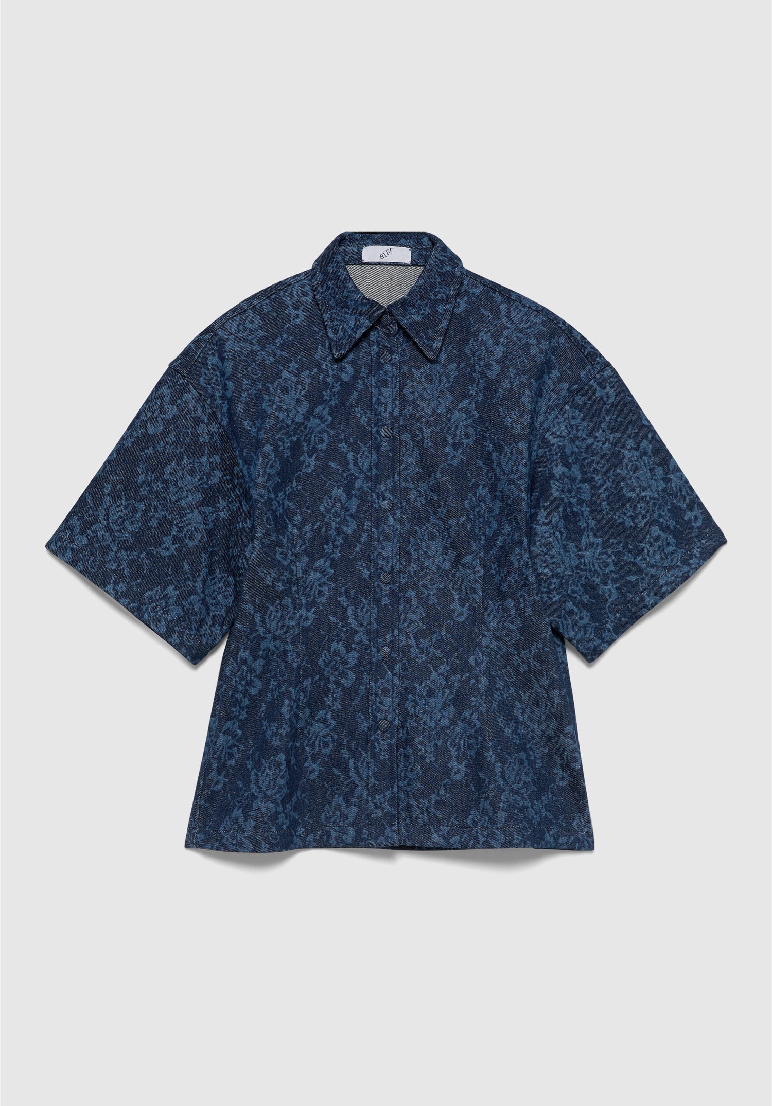 Lace Print Denim Shirt