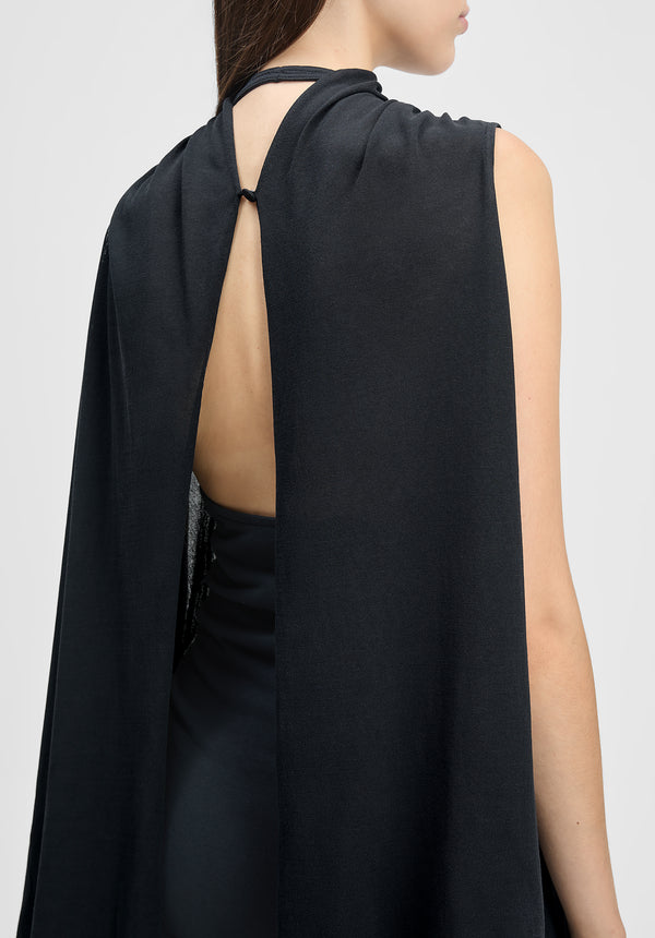 Scala Draped Open Back Dress