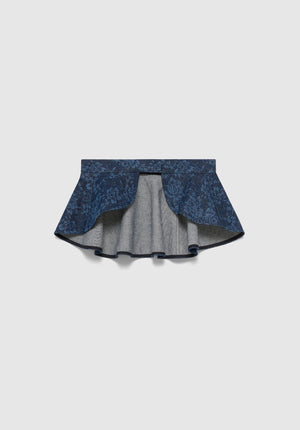Lace Print Denim Petal Belt