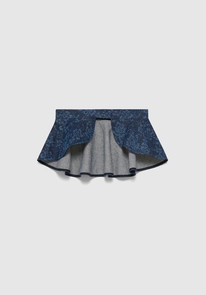 Lace Print Denim Petal Belt
