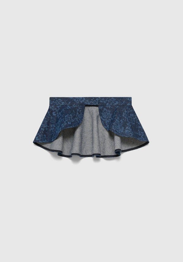 Lace Print Denim Petal Belt