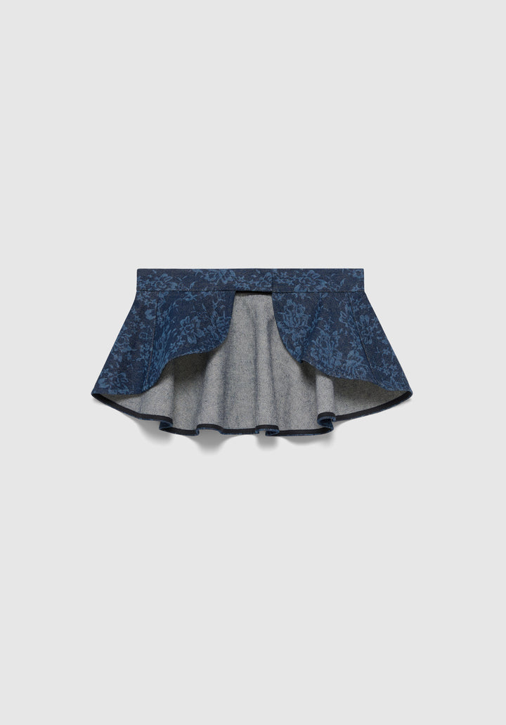 Lace Print Denim Petal Belt