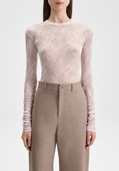 Lace Print Long-sleeve Jersey