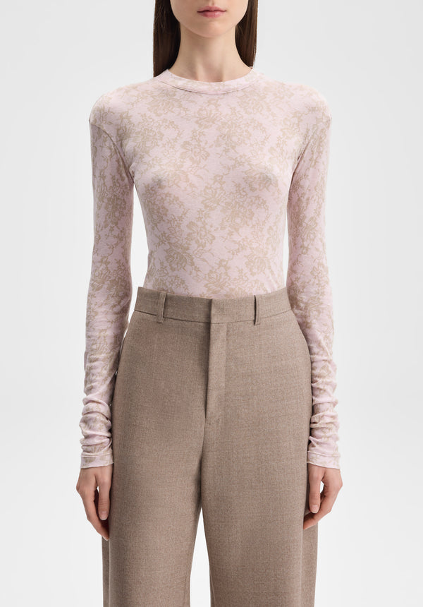 Lace Print Long-sleeve Jersey