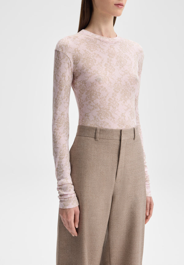 Lace Print Long-sleeve Jersey