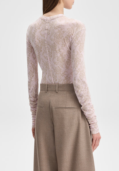 Lace Print Long-sleeve Jersey