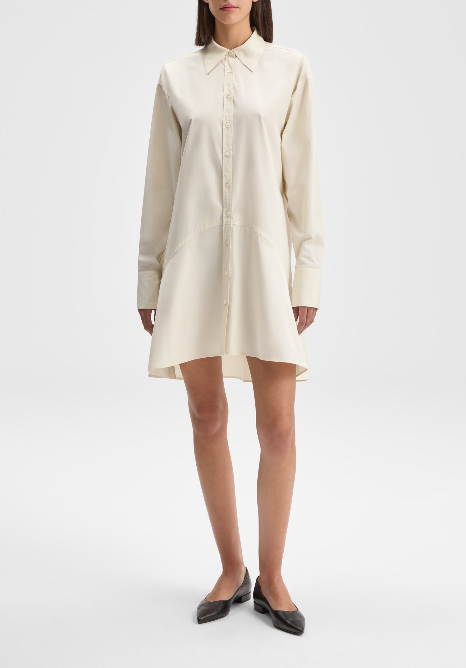 Petal Bottom Shirt Dress