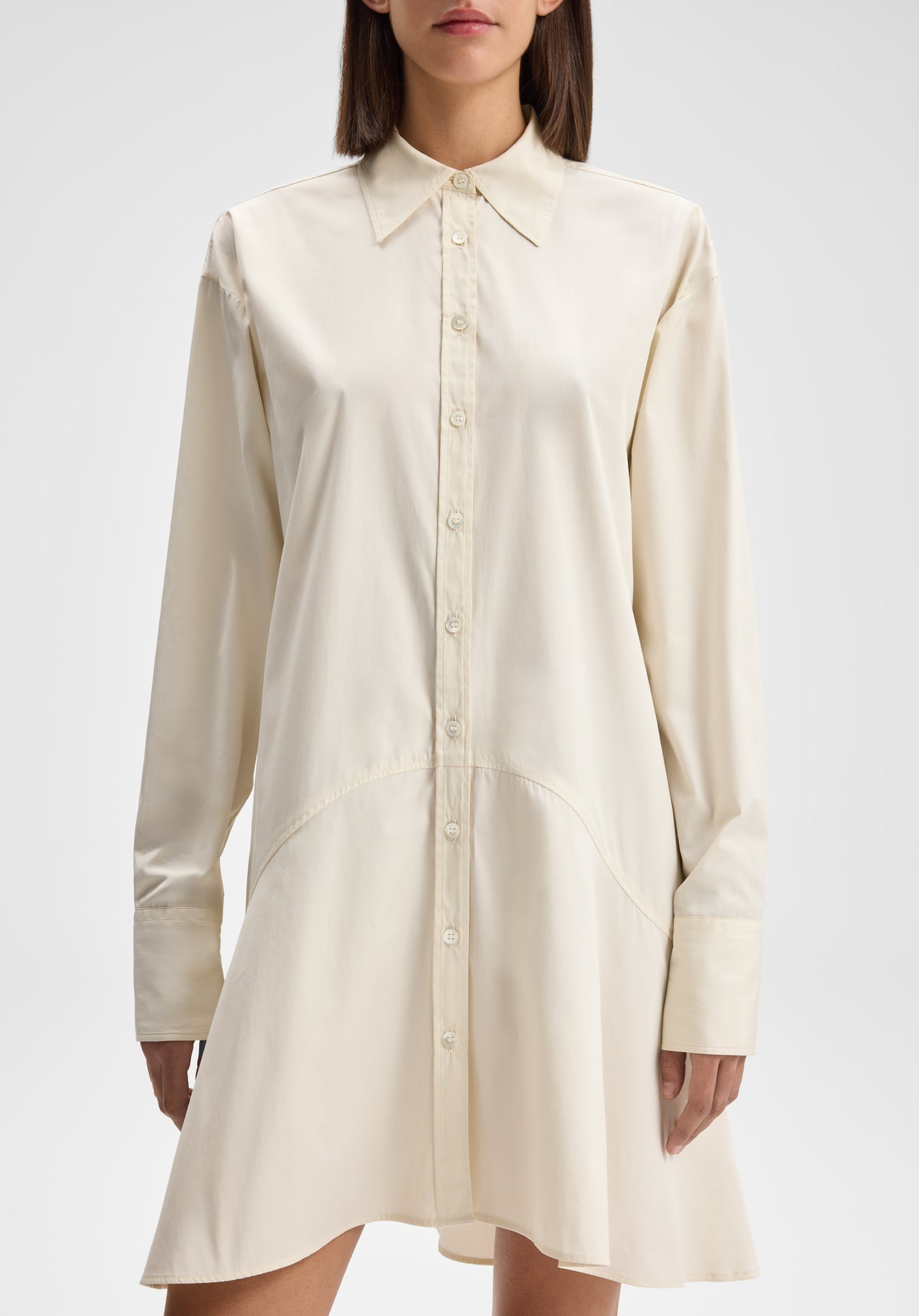 Petal Bottom Shirt Dress