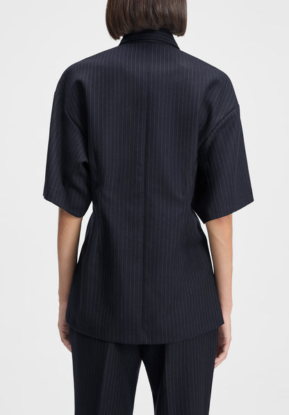 Verse Short-sleeve Pinstriped Shirt