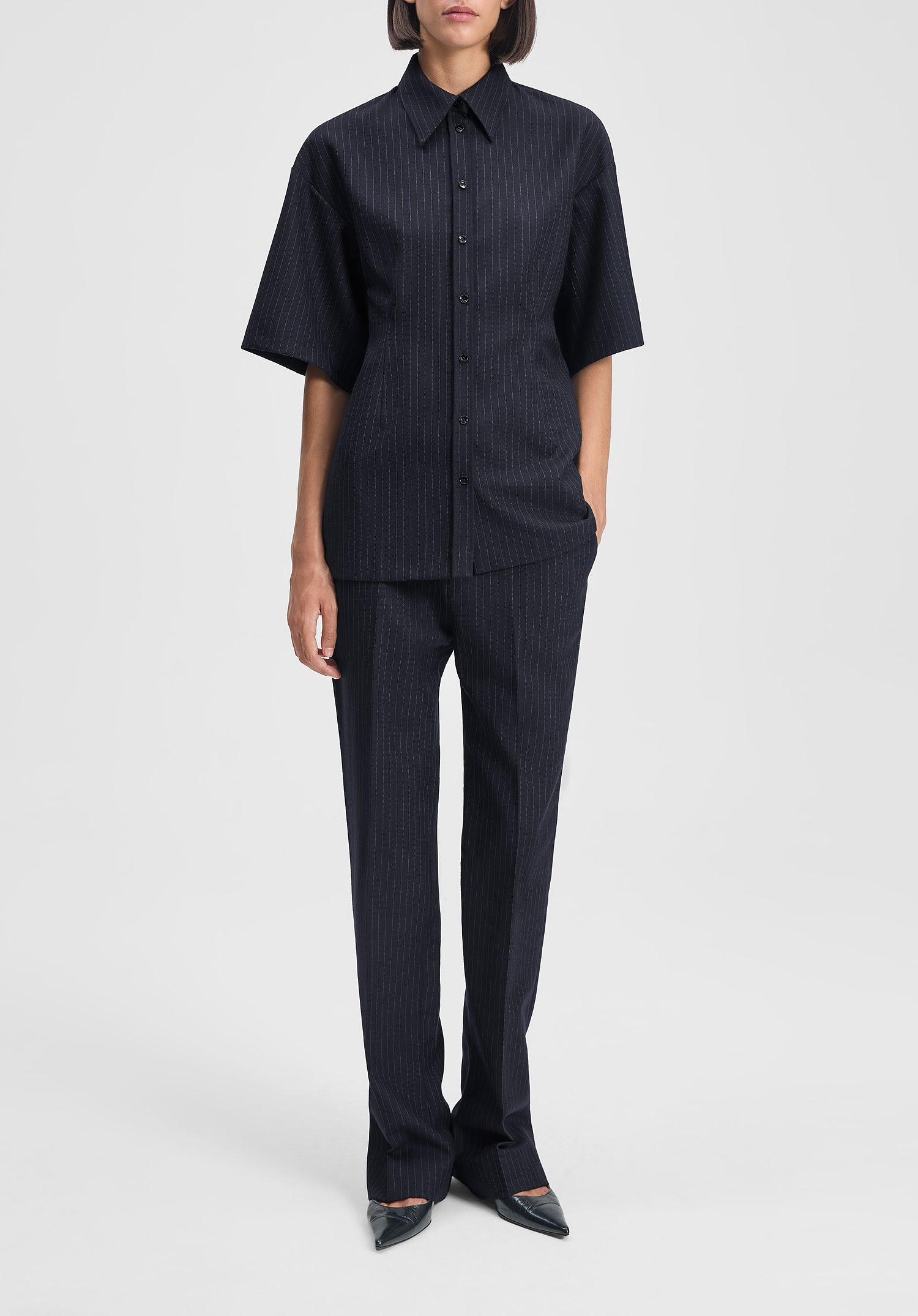 Cora Slim Pinstriped Trousers