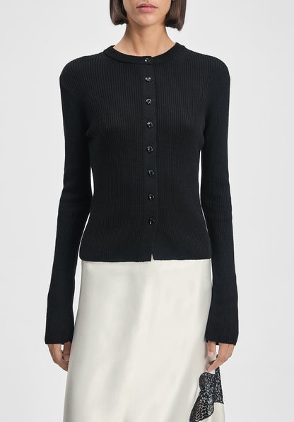 Slim Merino Rib Knit Cardigan