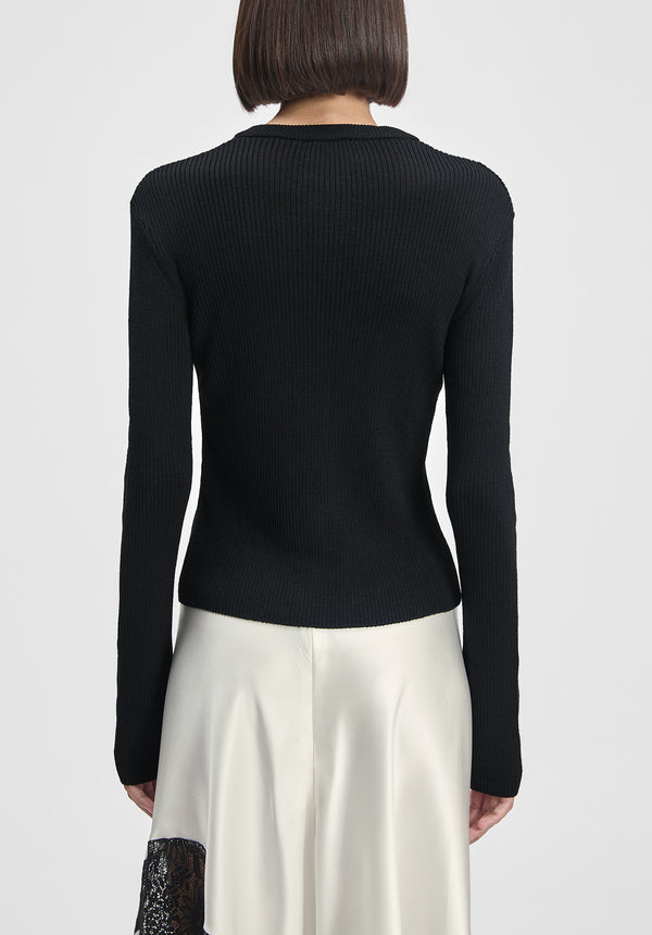 Slim Merino Rib Knit Cardigan