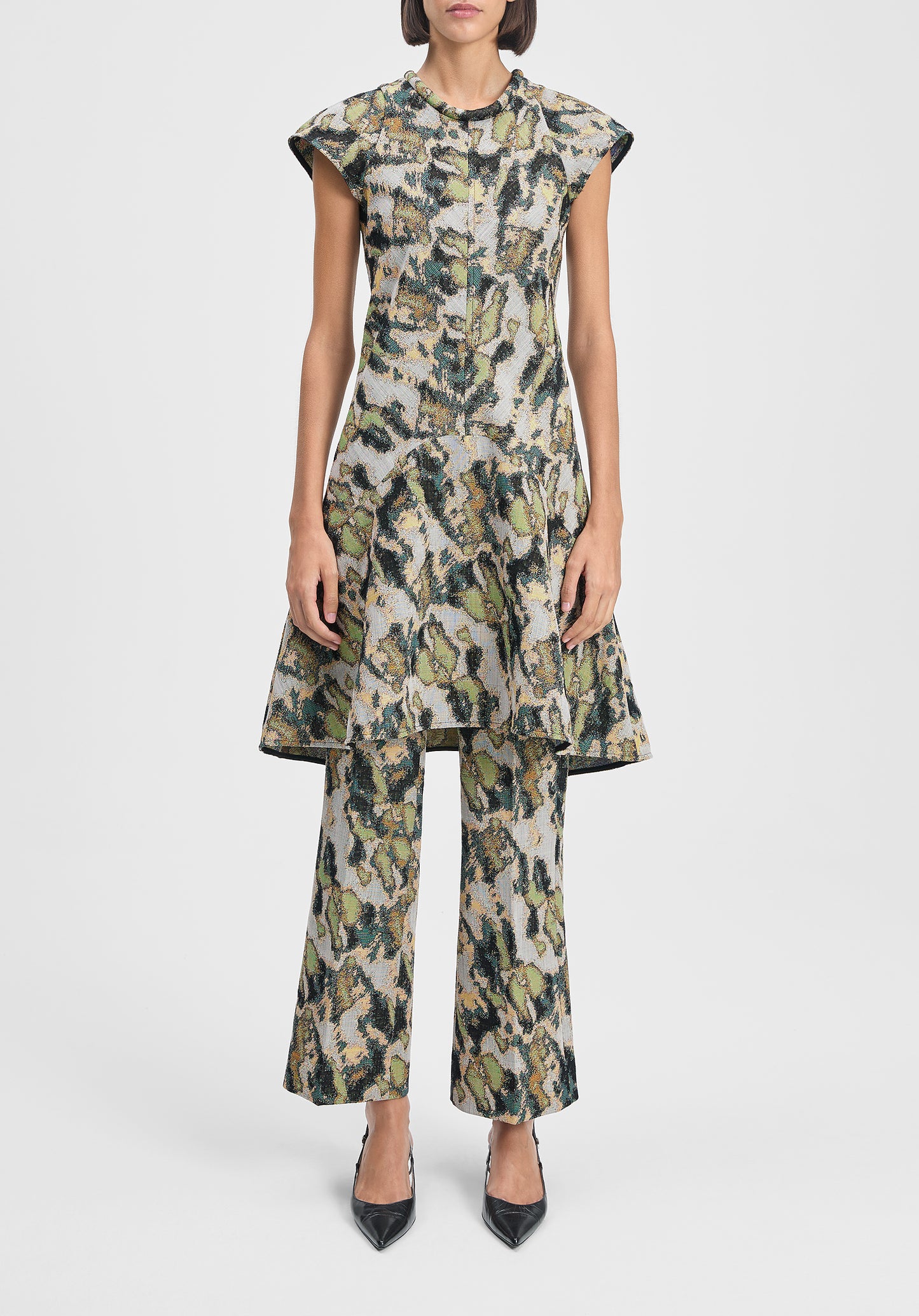 Shield Jacquard Mini Dress