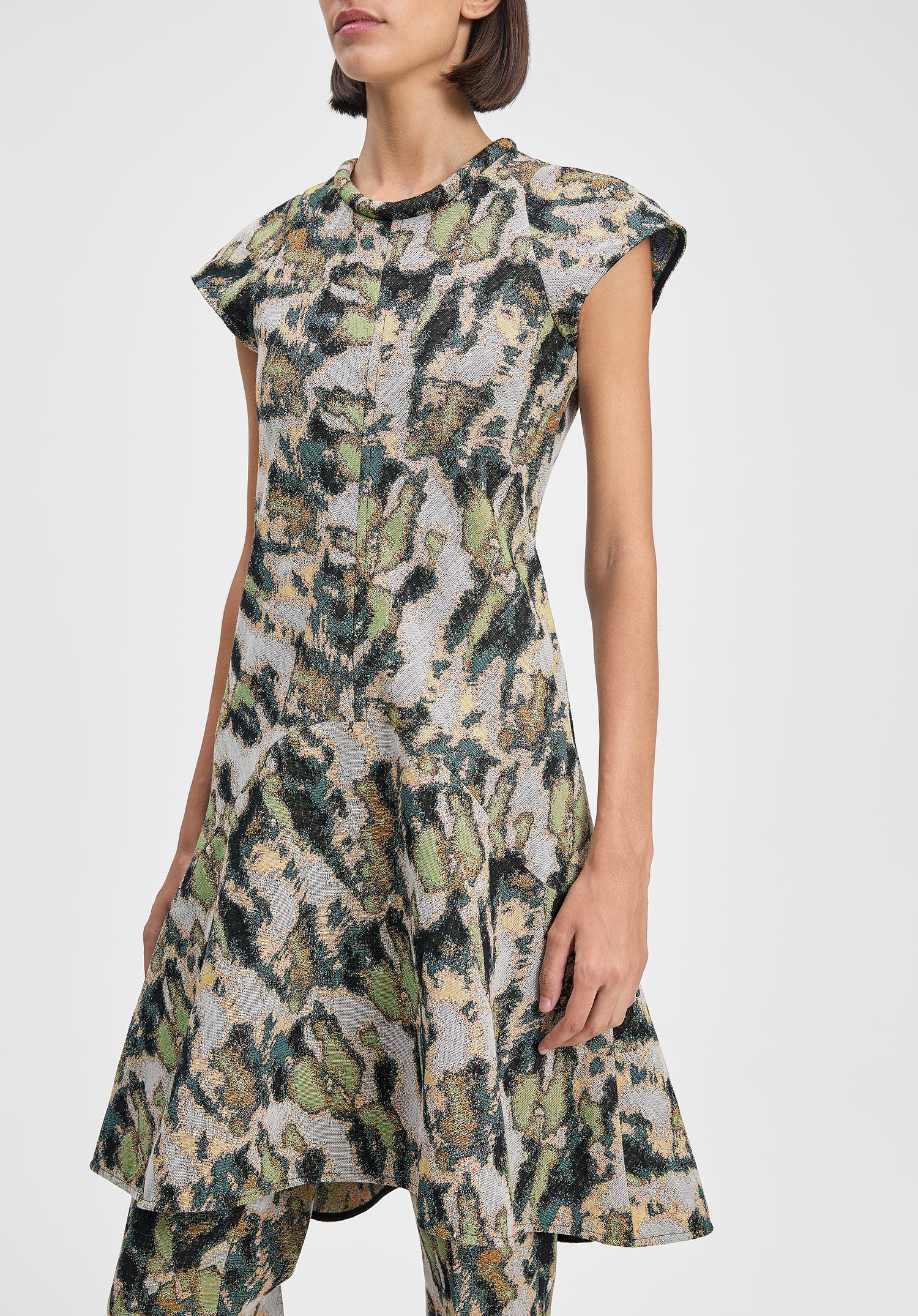 Shield Jacquard Mini Dress