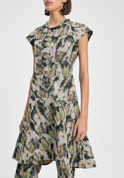 Shield Jacquard Mini Dress