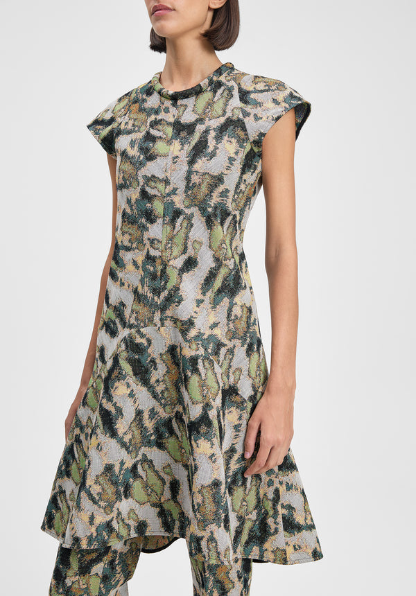 Shield Jacquard Mini Dress