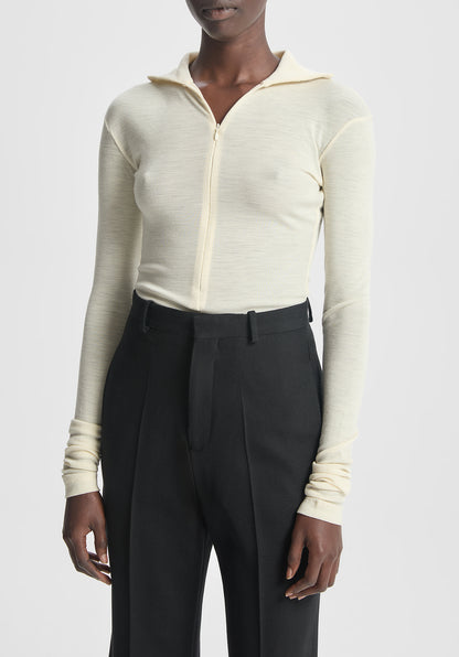 Fine Wool Zip Top