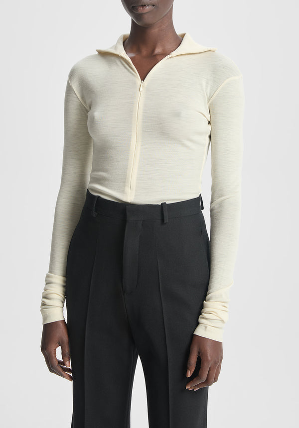 Fine Wool Zip Top