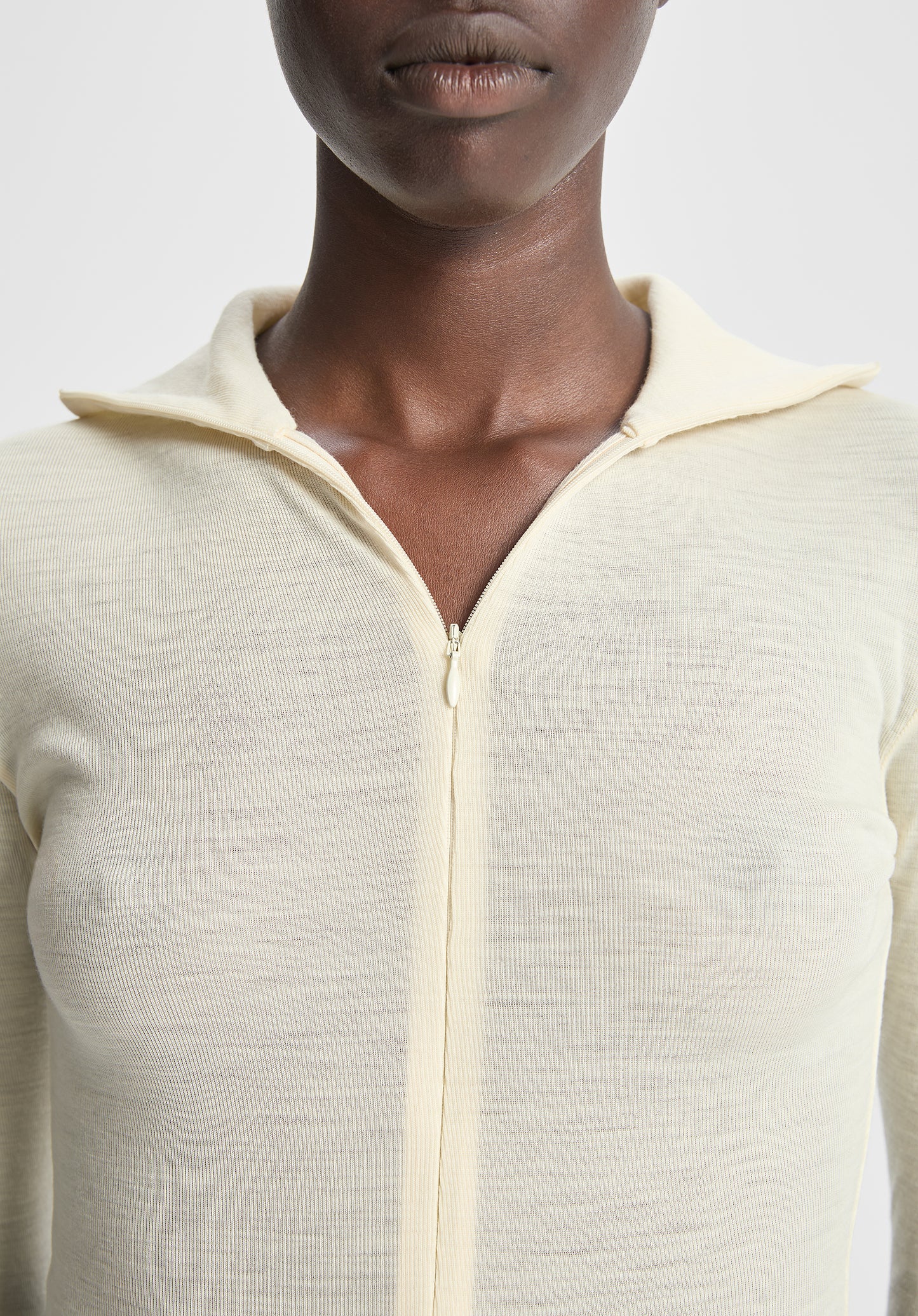 Fine Wool Zip Top
