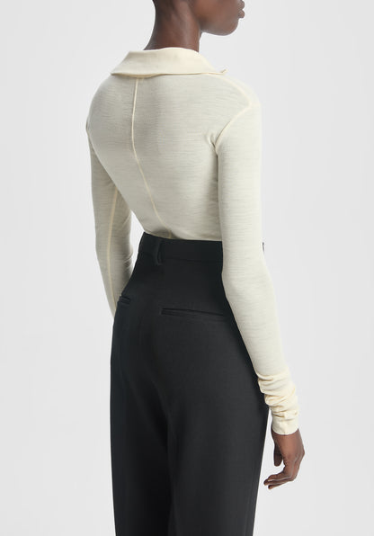 Fine Wool Zip Top