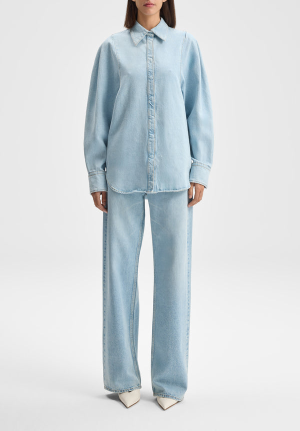 Sculpted Sleeve Denim Shirt